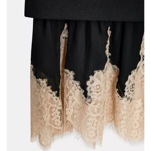 Zara Black and Cream Lace Skirt